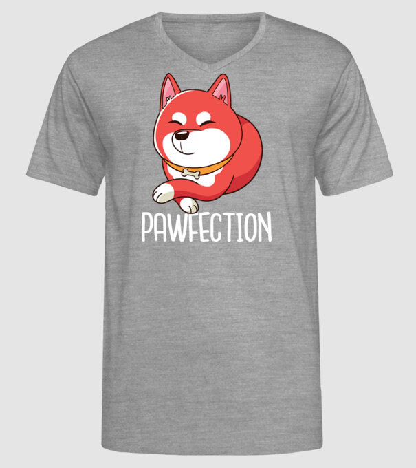 Pawfection Shiba Perfect model gri pe tricou