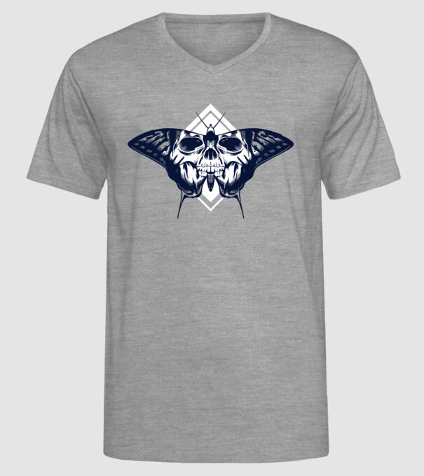 Craniu fluture model gri pe tricou
