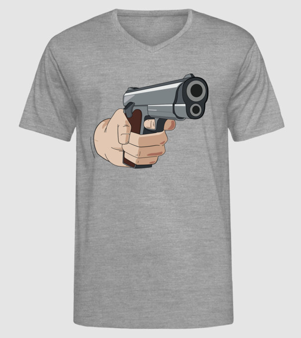 Pistol model gri pe tricou
