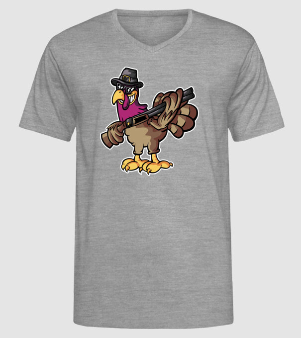 Shotgun Curcan model gri pe tricou
