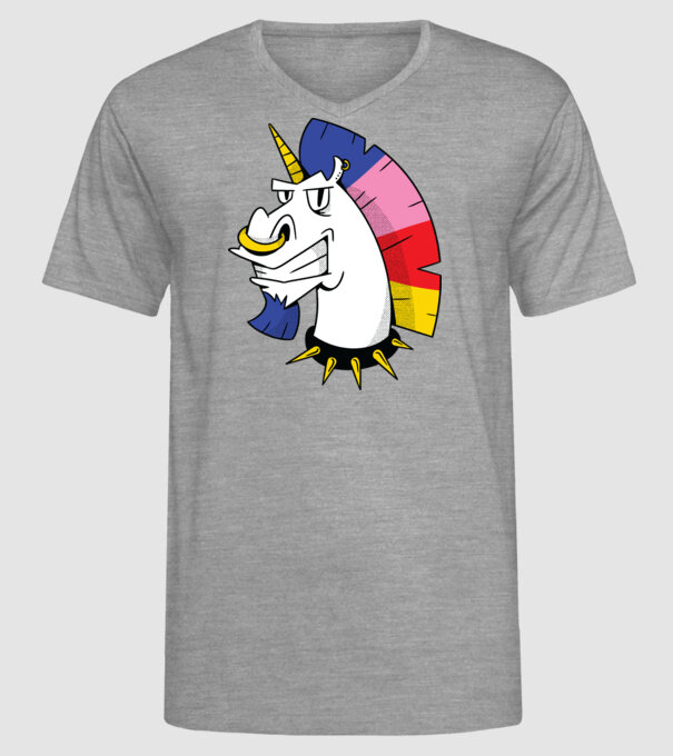 Punk unicorn model gri pe tricou