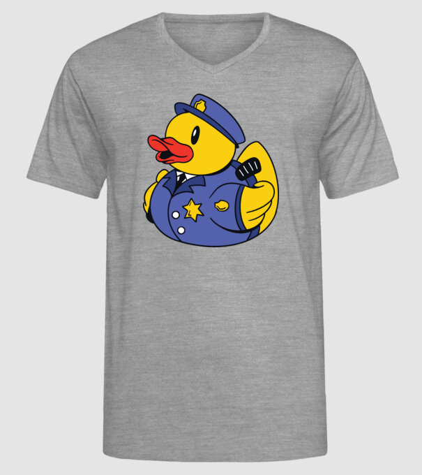 Rățușcă de cauciuc Polițist model gri pe tricou