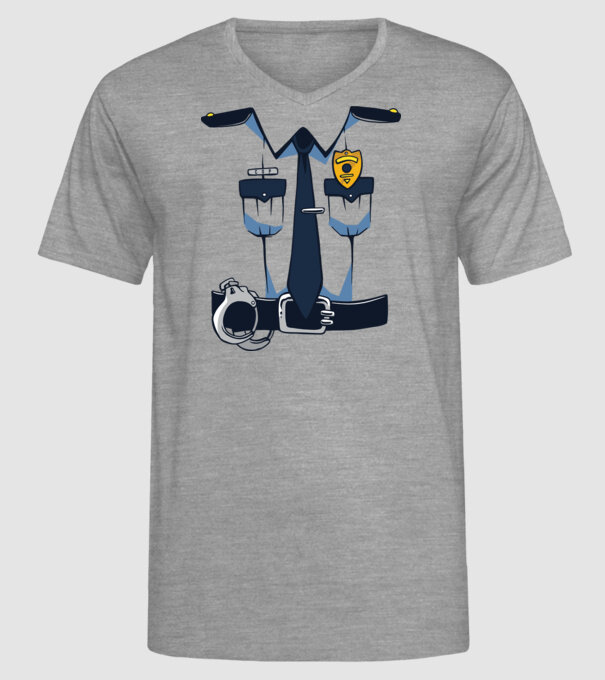 Costum de polițist pentru Halloween model gri pe tricou
