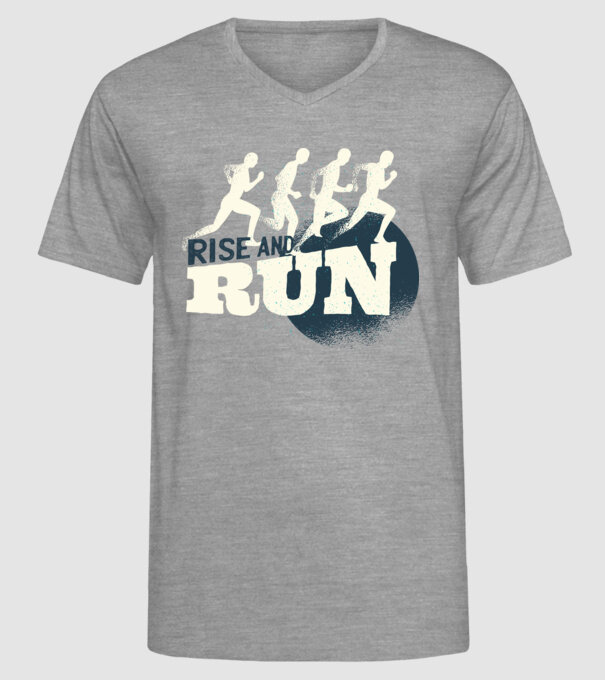 Rise and Run - Tricou pentru alergători model gri pe tricou