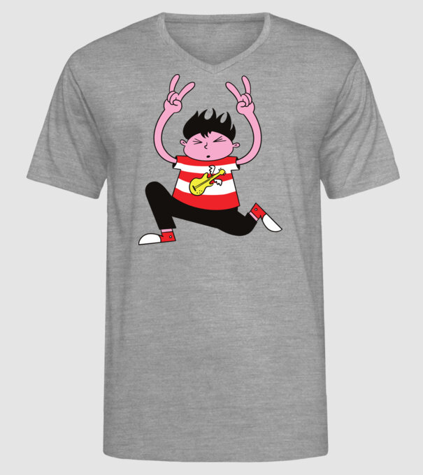 Băiat Rocker model gri pe tricou