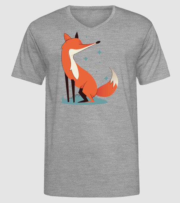 Vulpe model gri pe tricou