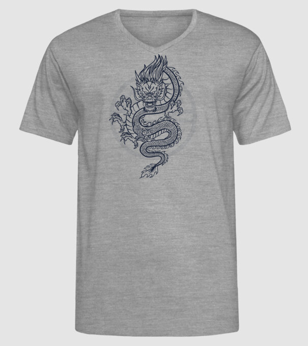 Dragon Tribal model gri pe tricou