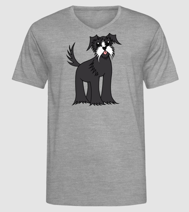 Desen Schnauzer model gri pe tricou