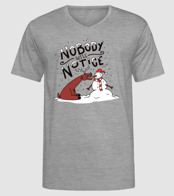 Nimeni nu va observa Om de zăpadă model gri pe tricou