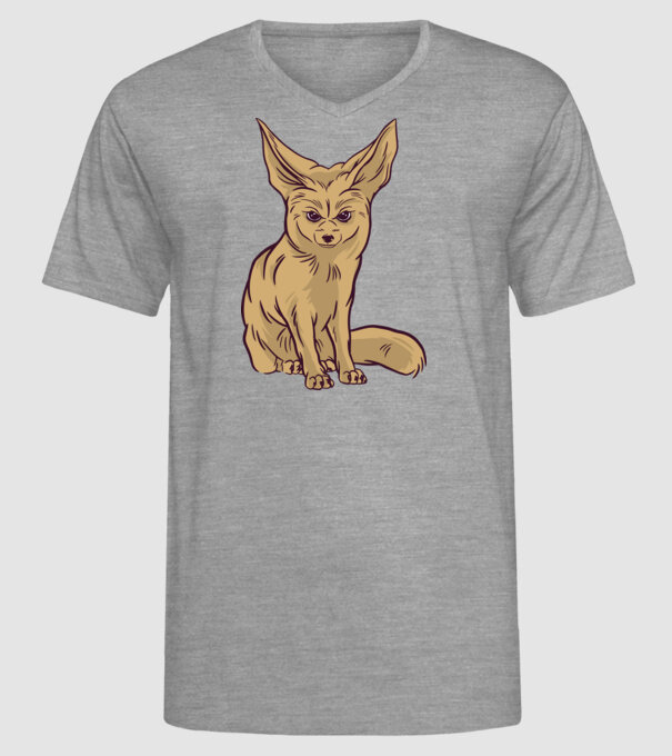 Vulpe de deșert model gri pe tricou