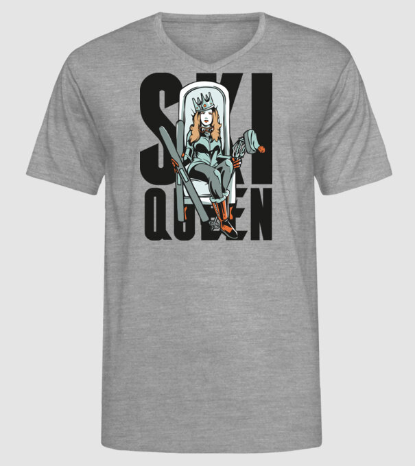 Ski Queen - Regină schioară model gri pe tricou