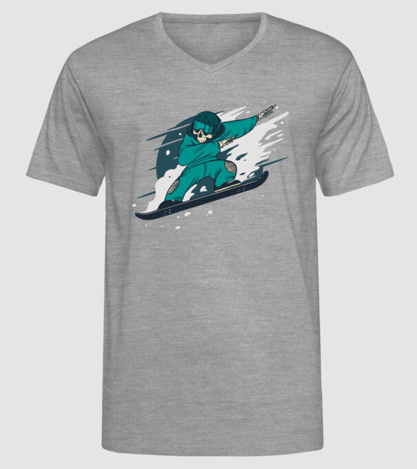 Schelet Snowboard DAB model gri pe tricou