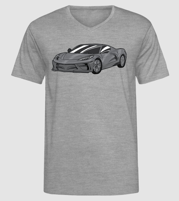 Mașină sport model gri pe tricou