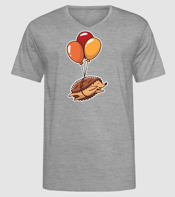 Arici cu balon model gri pe tricou