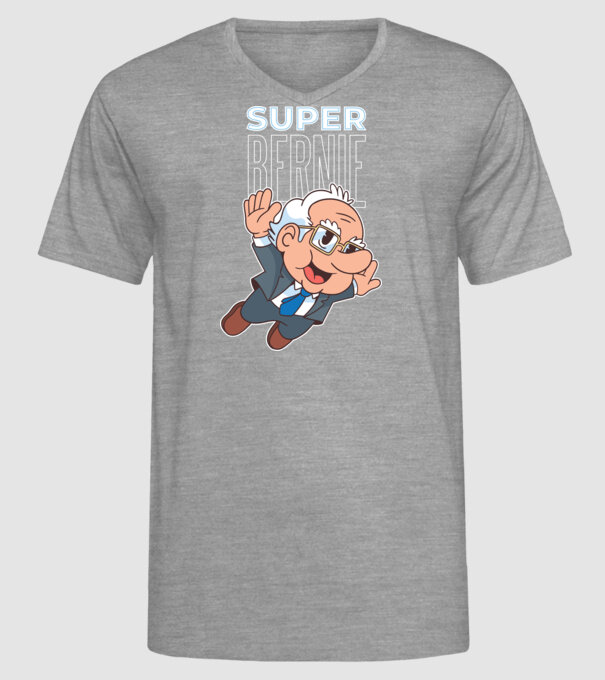 Super Bernie Sanders model gri pe tricou