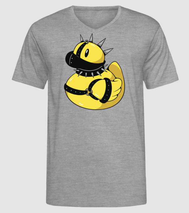 Rățușcă de cauciuc sadistă model gri pe tricou