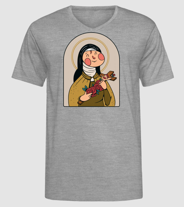 Sfânta Tereza model gri pe tricou