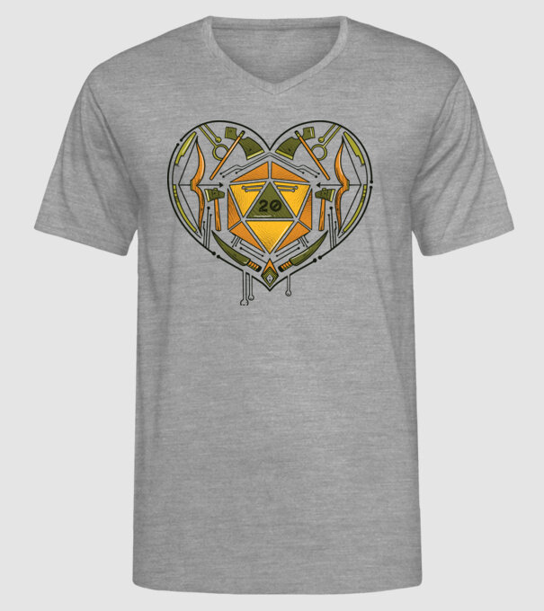 Joc de rol Dragoste model gri pe tricou