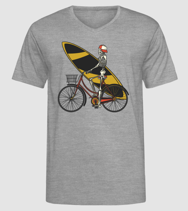 Schelet surfer model gri pe tricou