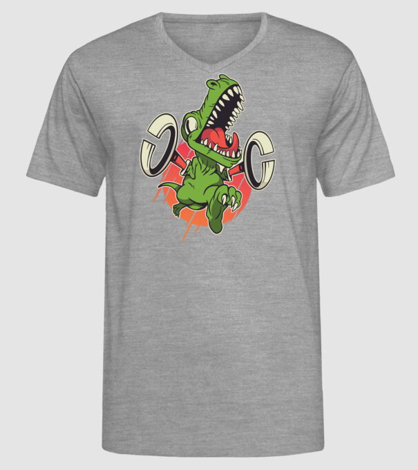 Dinozaur T-rex model gri pe tricou