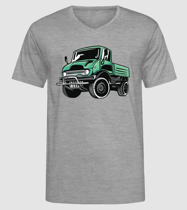 Camion model gri pe tricou