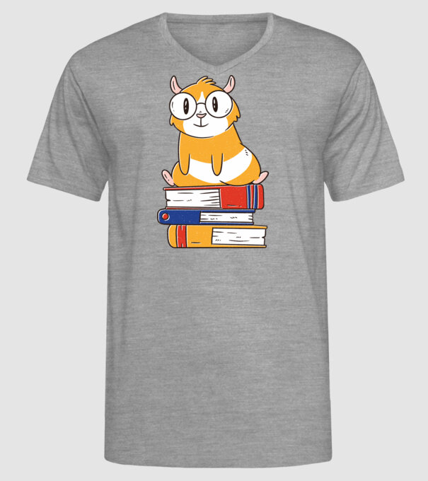 Porcușor de Guineea pe cărți model gri pe tricou