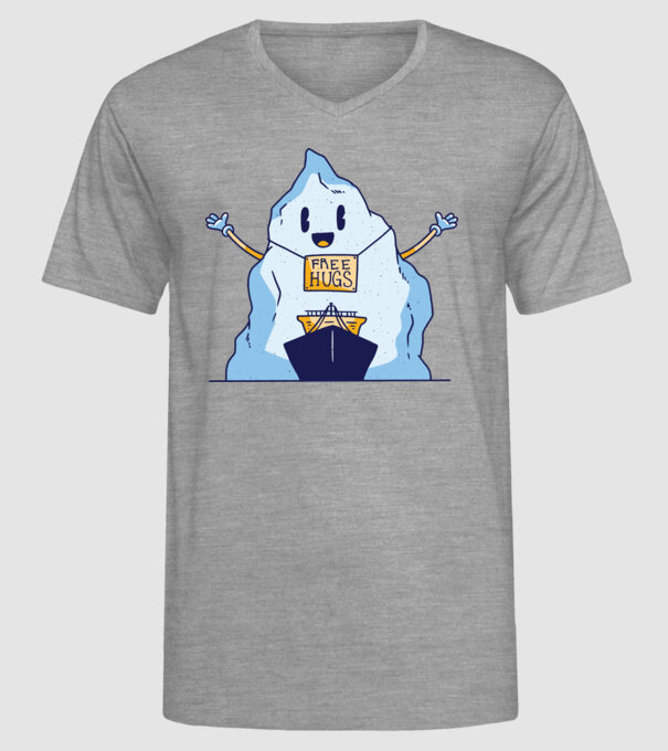 Titanic Iceberg Free Hugs model gri pe tricou