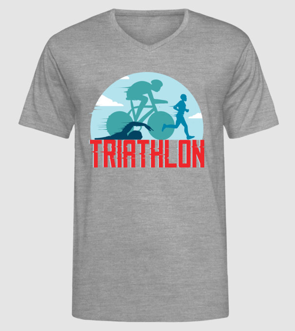 Triatlon Sport model gri pe tricou