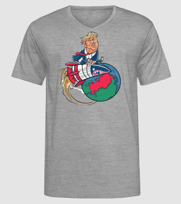 Trump bombă model gri pe tricou