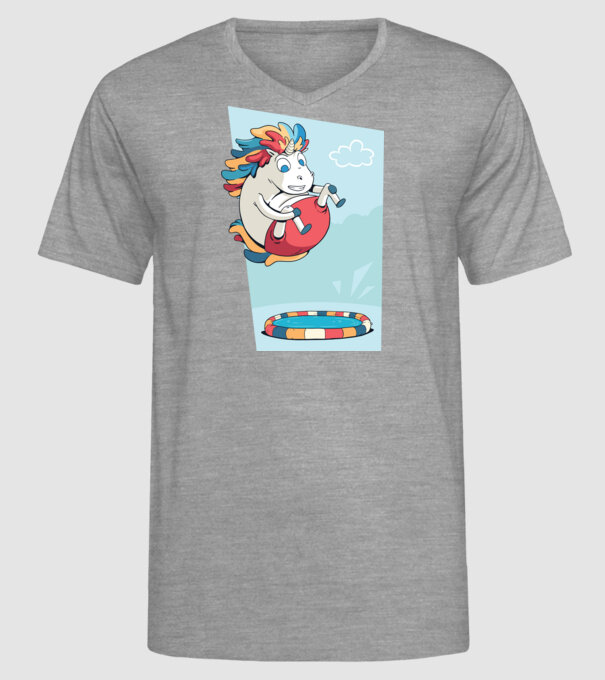 Bombă Unicorn model gri pe tricou