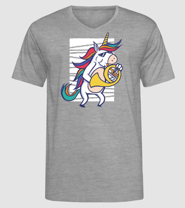 Unicorn Corn model gri pe tricou