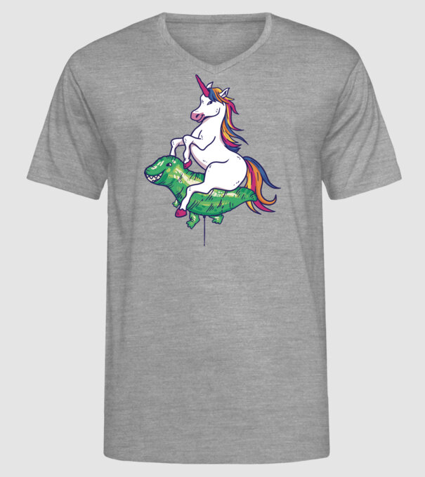 Balon cu Unicorn model gri pe tricou