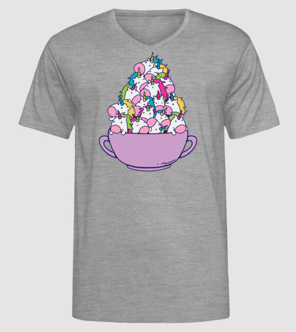 Bol Unicorn model gri pe tricou