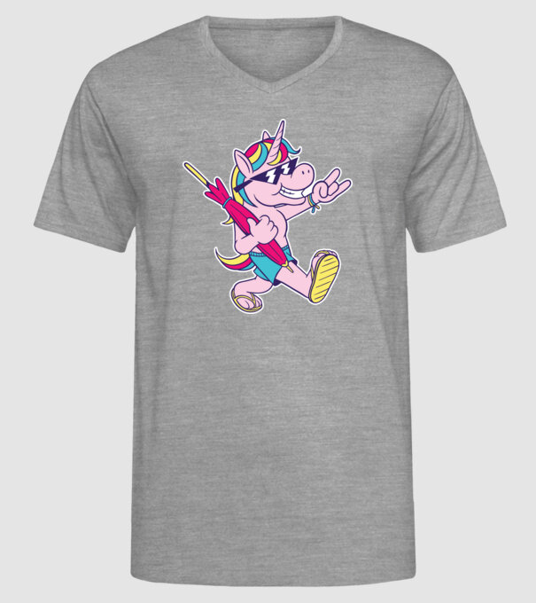 Unicorn În vacanță model gri pe tricou