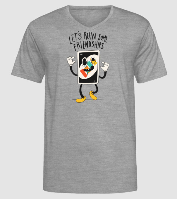 UNO +4 Cărți model gri pe tricou