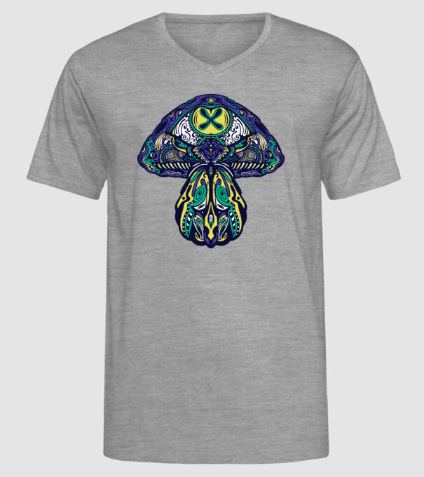 Ciupercă magică model gri pe tricou