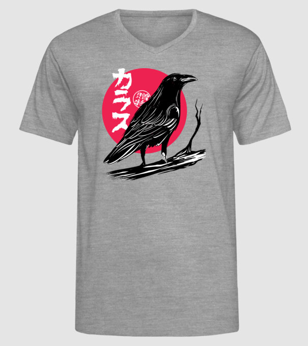 Cioară model gri pe tricou