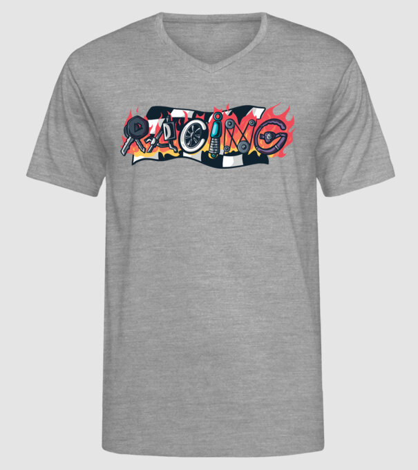 Cursă Racing model gri pe tricou
