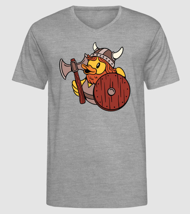 Rățușcă de cauciuc Viking model gri pe tricou