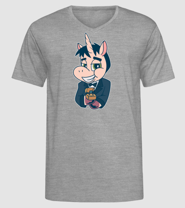Mire unicorn model gri pe tricou