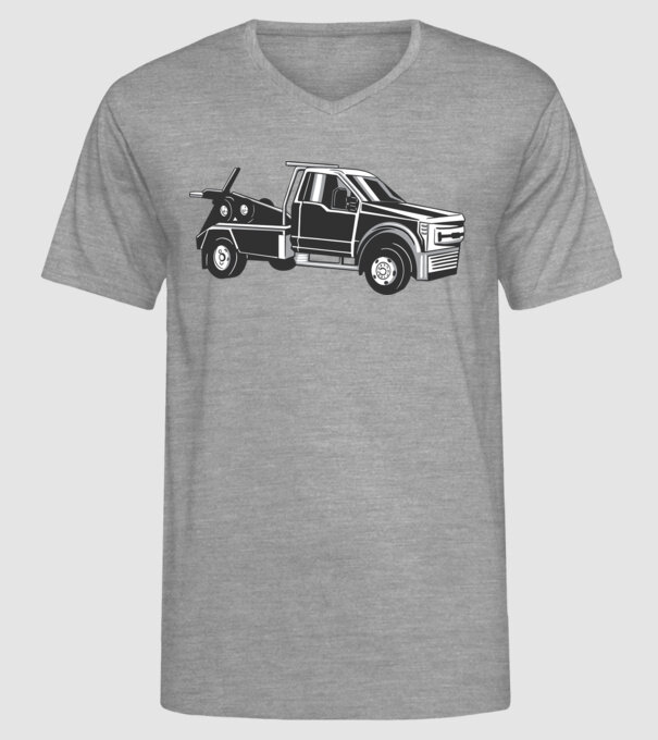 Mașină de remorcare model gri pe tricou