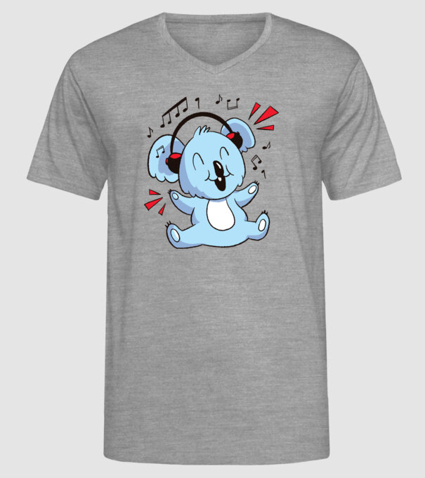 Koala iubitor de muzică model gri pe tricou