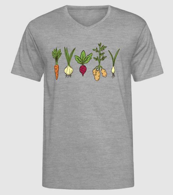 Legume model gri pe tricou