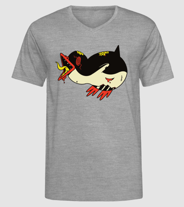 Pinguin Zombie model gri pe tricou