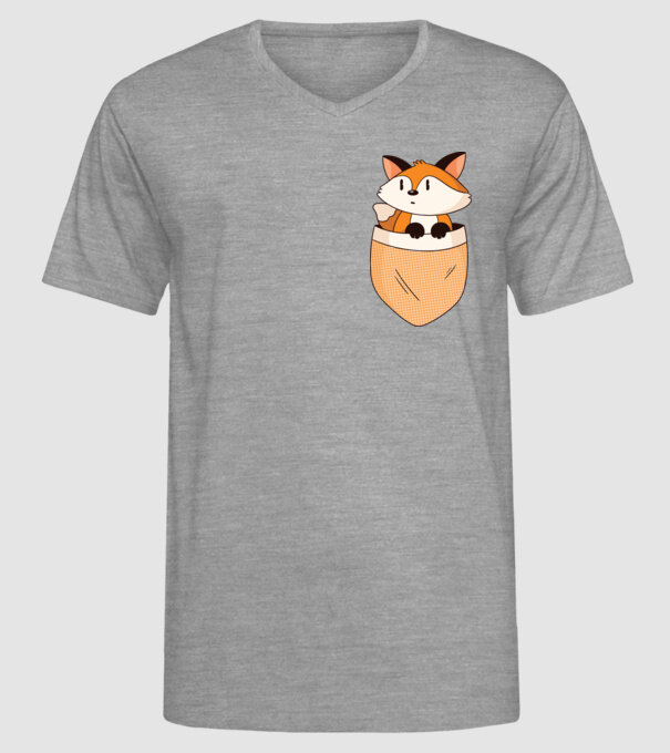 Vulpe de buzunar model gri pe tricou