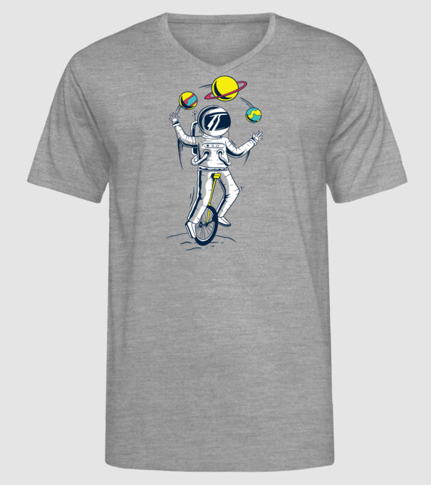 Jongler Astronaut model gri pe tricou