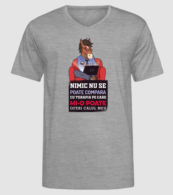 nimic nu se poate compara cu terapia pe care mi-o poate oferi calul meu model gri pe tricou