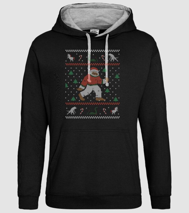 Ugly Sweater Yeti model negru pe tricou