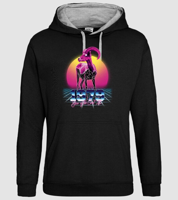 1979 Year of the Goat model negru pe tricou