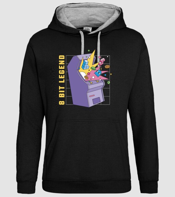 8 Bit Legendă Arcade Slot Machine model negru pe tricou